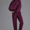 Soft Cotton Jersey Relaxed Mid-Rise Joggers in Grape Soft Cotton Jersey Relaxed Mid-Rise Joggers in Grape