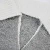 Soft Knit Layered Collar Cropped Jumper in Grey Soft Knit Layered Collar Cropped Jumper in Grey