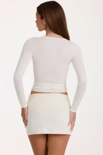 Soft Knit Wrap Top in Ivory Soft Knit Wrap Top in Ivory