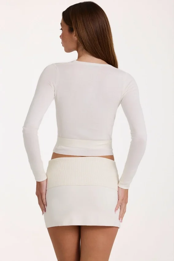 Soft Knit Wrap Top in Ivory Soft Knit Wrap Top in Ivory