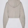 Soft Knit Zip-Up Cropped Hoodie in Beige Soft Knit Zip-Up Cropped Hoodie in Beige