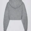 Soft Knit Zip-Up Cropped Hoodie in Grey Soft Knit Zip-Up Cropped Hoodie in Grey