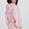 Soft Knit Zip-Up Cropped Hoodie in Soft Pink Soft Knit Zip-Up Cropped Hoodie in Soft Pink