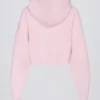 Soft Knit Zip-Up Cropped Hoodie in Soft Pink Soft Knit Zip-Up Cropped Hoodie in Soft Pink