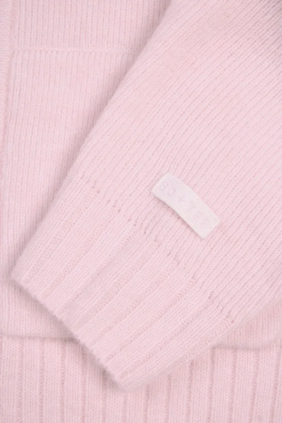 Soft Knit Zip-Up Cropped Hoodie in Soft Pink Soft Knit Zip-Up Cropped Hoodie in Soft Pink