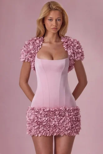 Soretta Cropped Bolero in Blush Pink Soretta Cropped Bolero in Blush Pink