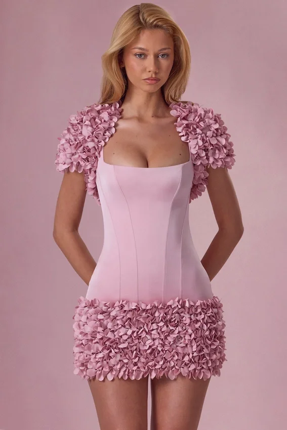 Soretta Cropped Bolero in Blush Pink Soretta Cropped Bolero in Blush Pink