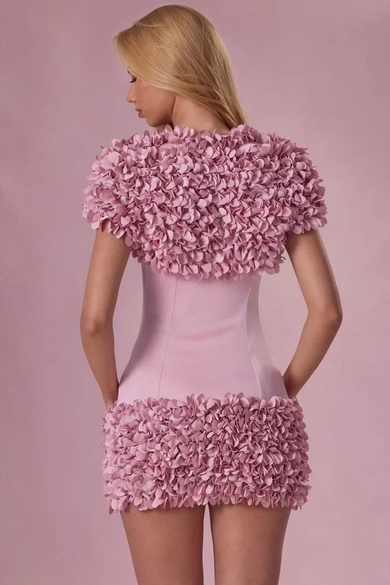 Soretta Cropped Bolero in Blush Pink Soretta Cropped Bolero in Blush Pink
