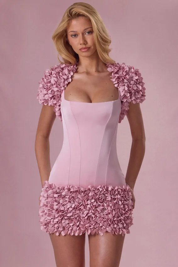 Soretta Cropped Bolero in Blush Pink Soretta Cropped Bolero in Blush Pink