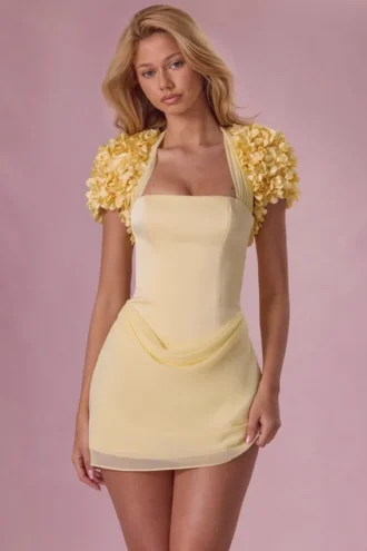 Soretta Cropped Bolero in Butter Yellow Soretta Cropped Bolero in Butter Yellow