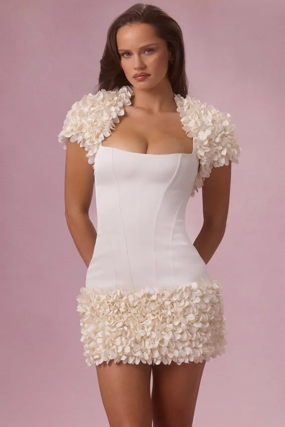 Soretta Cropped Bolero in Ivory Soretta Cropped Bolero in Ivory