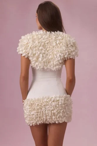 Soretta Cropped Bolero in Ivory Soretta Cropped Bolero in Ivory