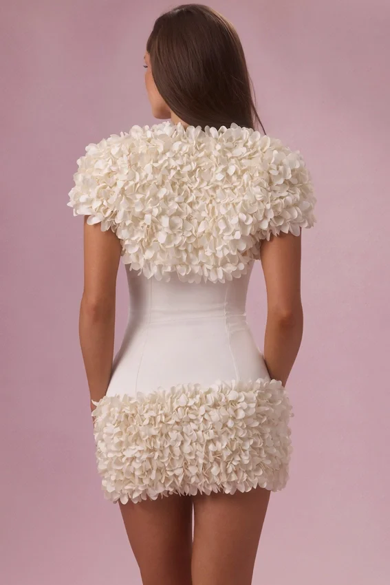Soretta Cropped Bolero in Ivory Soretta Cropped Bolero in Ivory