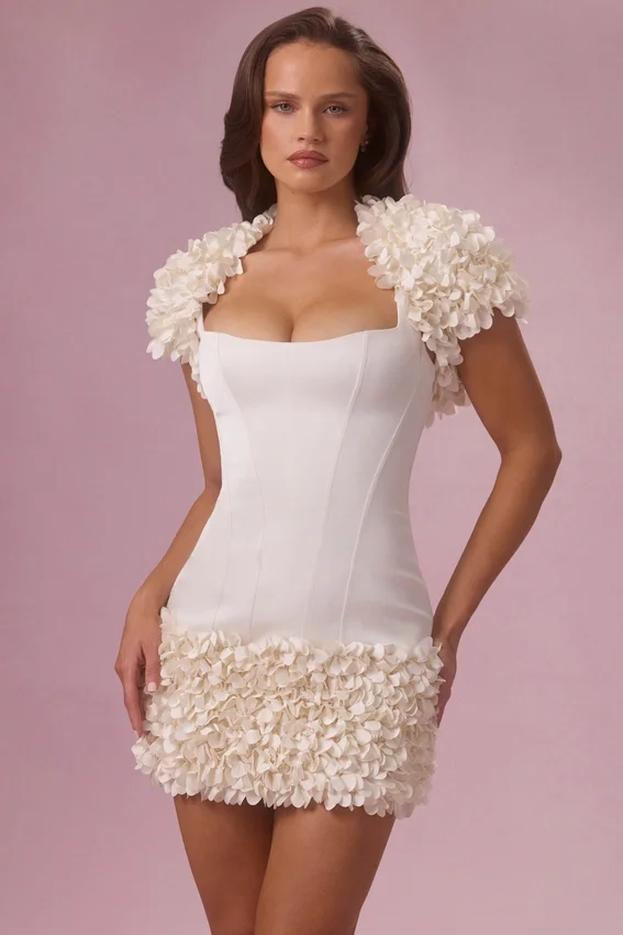 Soretta Cropped Bolero in Ivory Soretta Cropped Bolero in Ivory