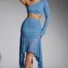Soustons Embellished Handkerchief Hem Skirt in Smokey Blue Soustons Embellished Handkerchief Hem Skirt in Smokey Blue