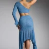 Soustons Embellished Handkerchief Hem Skirt in Smokey Blue Soustons Embellished Handkerchief Hem Skirt in Smokey Blue