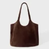Suede Tote Bag in Espresso Suede Tote Bag in Espresso