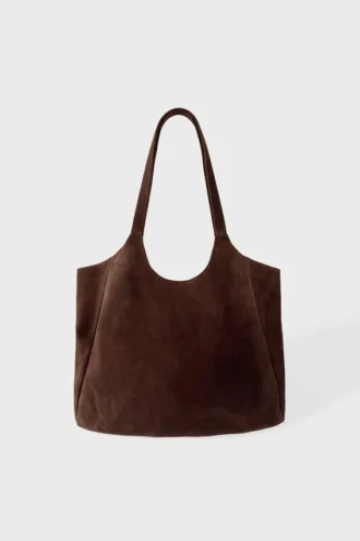 Suede Tote Bag in Espresso Suede Tote Bag in Espresso