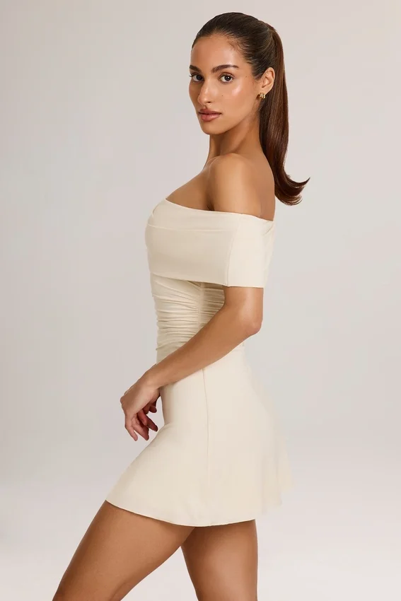 Suhana Modal Asymmetric A-Line Mini Dress in Ivory Suhana Modal Asymmetric A-Line Mini Dress in Ivory