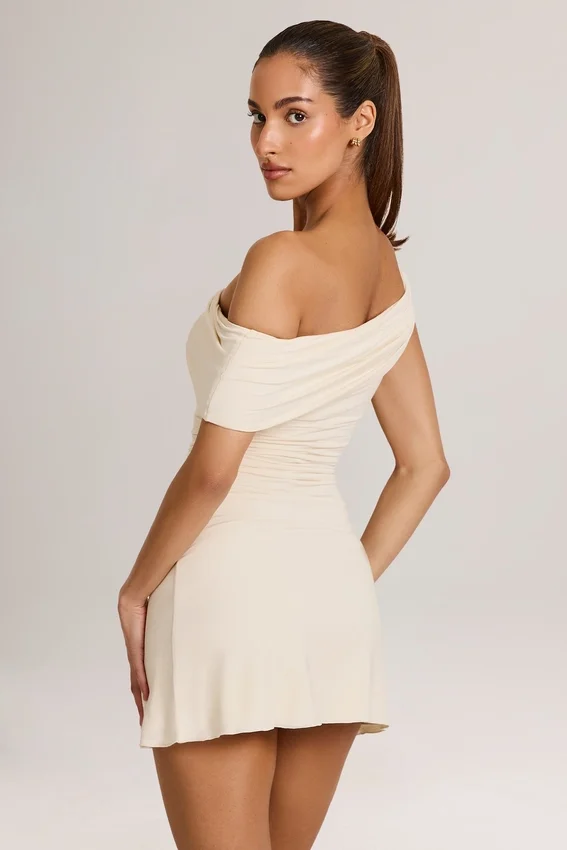 Suhana Modal Asymmetric A-Line Mini Dress in Ivory Suhana Modal Asymmetric A-Line Mini Dress in Ivory