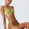 Sundial Embellished Underwired Balconette Bikini Top in Pear Green