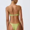 Sundial Embellished Underwired Balconette Bikini Top in Pear Green
