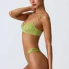 Sundial Embellished Underwired Balconette Bikini Top in Pear Green