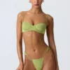 Sundial Embellished Underwired Balconette Bikini Top in Pear Green