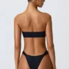Sunray Embellished Wide Strap Cheeky Bikini Bottoms in Black
