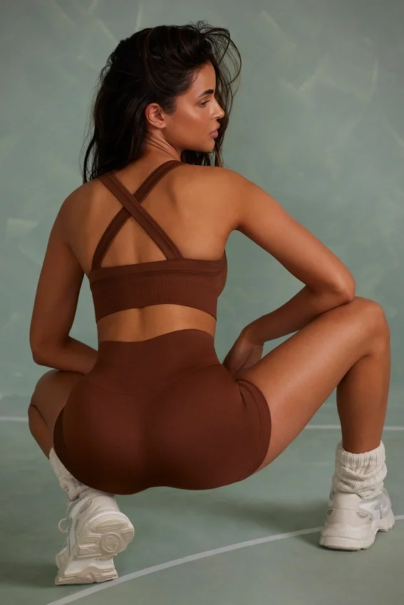 Super Sculpt Mini Shorts in Brown Super Sculpt Mini Shorts in Brown