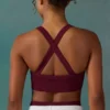Super Sculpt Seamless Cross Back Sports Bra in Plum Super Sculpt Seamless Cross Back Sports Bra in Plum