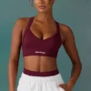 Super Sculpt Seamless Cross Back Sports Bra in Plum Super Sculpt Seamless Cross Back Sports Bra in Plum