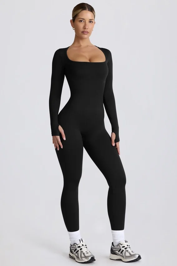 Super Sculpt Seamless Full-Length Jumpsuit in Black Super Sculpt Seamless Full-Length Jumpsuit in Black