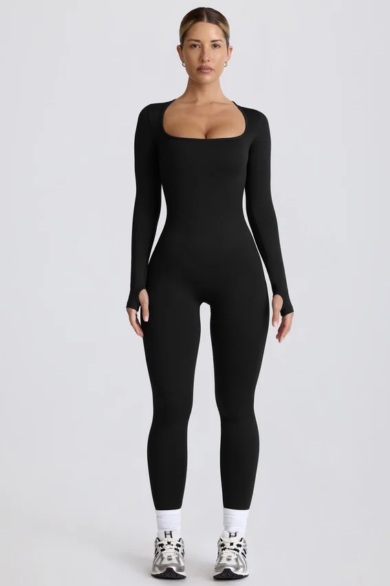 Super Sculpt Seamless Full-Length Jumpsuit in Black Super Sculpt Seamless Full-Length Jumpsuit in Black