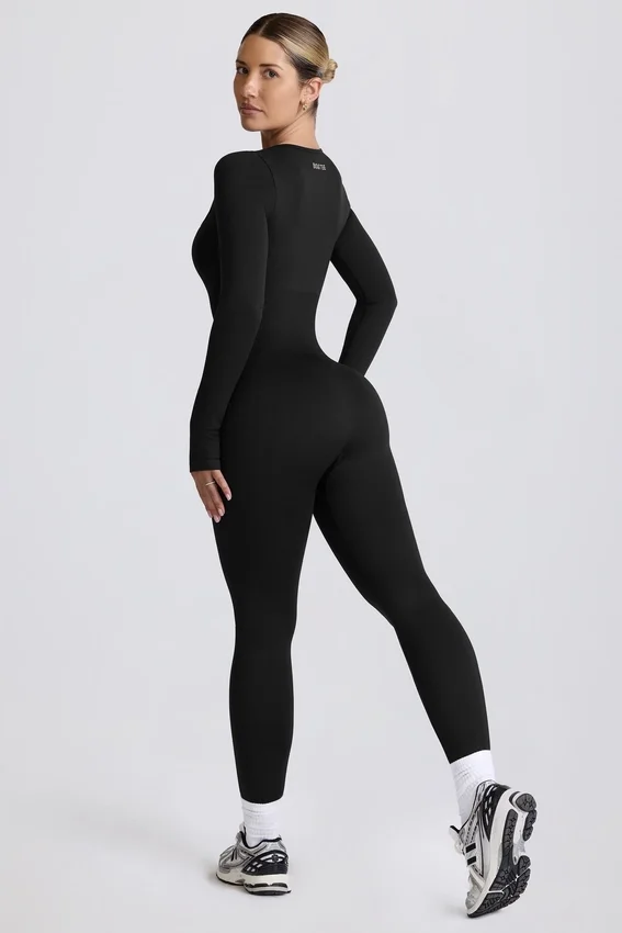 Super Sculpt Seamless Full-Length Jumpsuit in Black Super Sculpt Seamless Full-Length Jumpsuit in Black