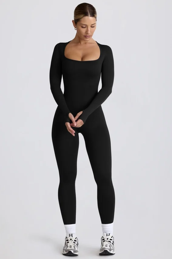 Super Sculpt Seamless Full-Length Jumpsuit in Black Super Sculpt Seamless Full-Length Jumpsuit in Black