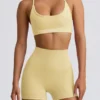 Super Sculpt Seamless Mini Shorts in Butter Yellow