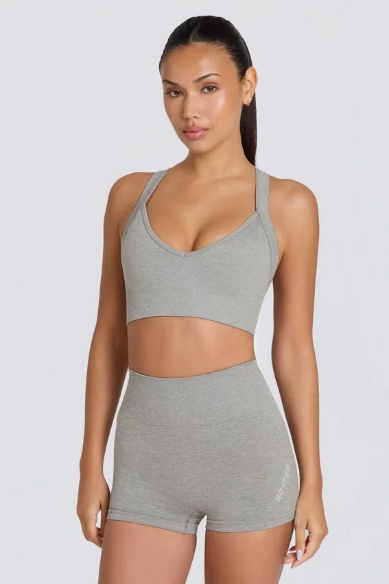 Super Sculpt Seamless Mini Shorts in Grey Marl Super Sculpt Seamless Mini Shorts in Grey Marl
