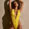Syros Ruched Cut-Out Swimsuit in Golden Yellow Syros Ruched Cut-Out Swimsuit in Golden Yellow