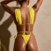 Syros Ruched Cut-Out Swimsuit in Golden Yellow Syros Ruched Cut-Out Swimsuit in Golden Yellow