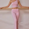Tall Fold-Over Flared Trousers in Soft Pink Tall Fold-Over Flared Trousers in Soft Pink