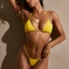Taormina Ruched Thong Bikini Bottoms in Golden Yellow Taormina Ruched Thong Bikini Bottoms in Golden Yellow