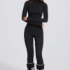 Thermal Base-Layer Leggings in Black Leopard Thermal Base-Layer Leggings in Black Leopard