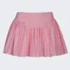 Thia Bow-Detail Broderie Anglaise Mini Skirt in Soft Pink Thia Bow-Detail Broderie Anglaise Mini Skirt in Soft Pink