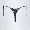 Tierra Thong Bikini Bottoms in Silver Chrome Tierra Thong Bikini Bottoms in Silver Chrome