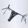 Tierra Thong Bikini Bottoms in Silver Chrome Tierra Thong Bikini Bottoms in Silver Chrome