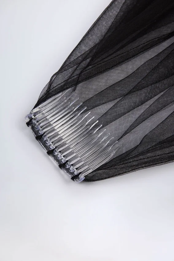 Trixie Lace-Trim Veil in Black Trixie Lace-Trim Veil in Black