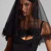 Trixie Lace-Trim Veil in Black Trixie Lace-Trim Veil in Black