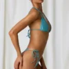 Tropics Double-Strap Triangle Bikini Top in Turquoise Tropics Double-Strap Triangle Bikini Top in Turquoise