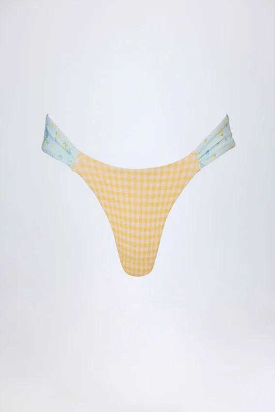 Valencia Cheeky Bikini Bottoms in Yellow Gingham Valencia Cheeky Bikini Bottoms in Yellow Gingham